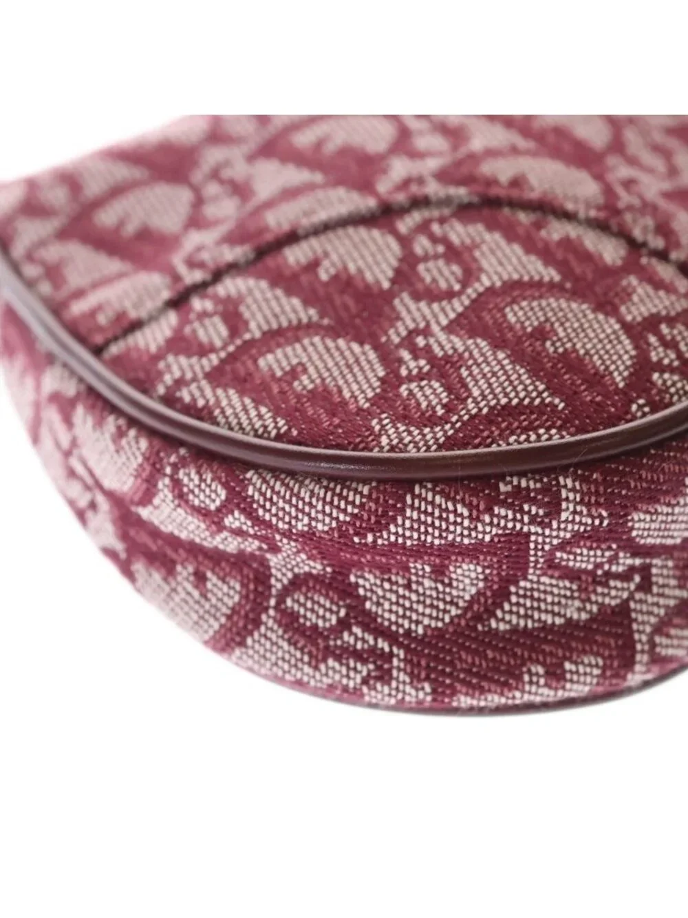 Dior Trotter Saddleback Mini Handbag Pouch Bordeaux Wine Red Leather Gold